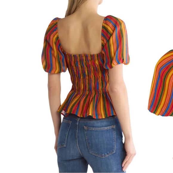 MOTHER The Hey Now Stripe Top Size Medium NWT - Picture 2 of 5